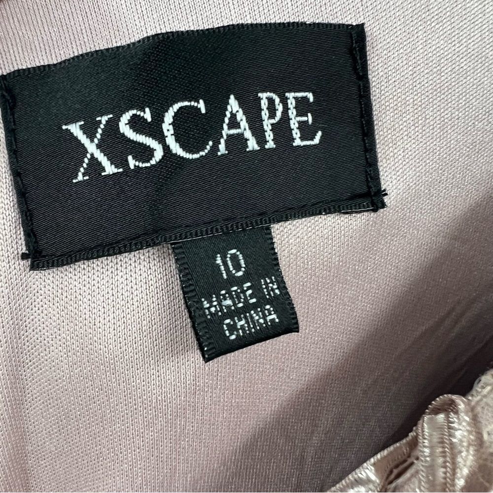 Xscape Off-Shoulder Lace Embellished Gown in Dusty Mauve - Picture 6 of 9